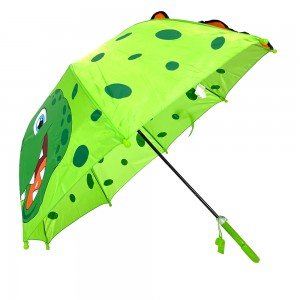 OVIDA 3D Green Dinosaur Kids Umbrella ກອບໂລຫະພິເສດເດັກນ້ອຍ Umbrella