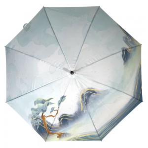 OVIDA 23 လက်မ 8 Ribs Umbrella တရုတ်စတိုင် အရည်အသွေးကောင်း စိတ်ကြိုက်ဒီဇိုင်းဖြင့် ထီး