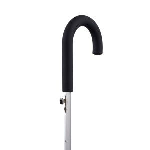 Ovida stick dlouhý hliníkový větruodolný reklamní deštník automatický Alu stříbrný kovový rovný deštník