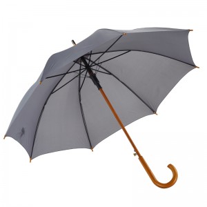 Ovida totes Guarda-chuva preto com alça de madeira J Stick guarda-chuva preto