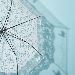 ओविडा स्टिक छत्री स्वयंचलित पारदर्शक स्पष्ट प्लास्टिक बबल छत्री