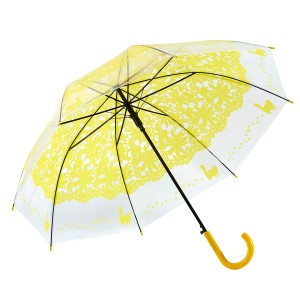 Ovida stick paraplu automatyske transparante dúdlike plestik bubble paraplu's