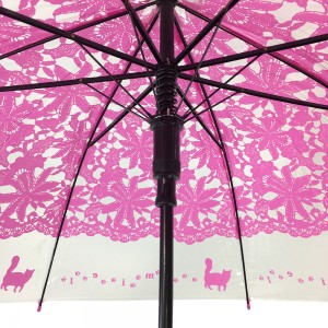 I-Ovida Lady Fashion Transparent Umbrella Rain kanye ne-Sun Bubble Umbrella Sula Isambulela Sepulasitiki