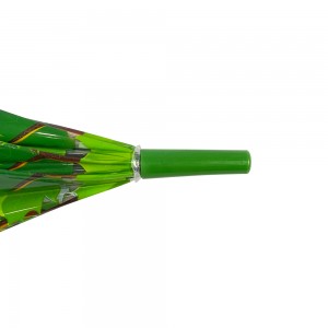 Ovida ombrella automatike 23 inç me gjethe plastike të gjata dhe të gjata
