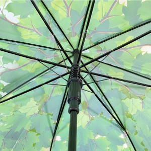 Ovida ຊື່ 23 ນິ້ວອອກແບບໂລໂກ້ອັດຕະໂນມັດ pongee nylon fabric ໂລຫະກອບ windproof ຄວາມປອດໄພທໍາມະຊາດ umbrella ການອອກແບບໃຫມ່