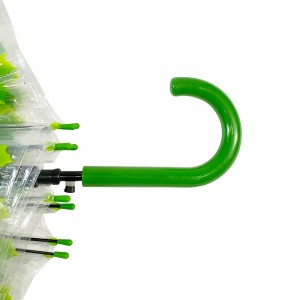 Paraguas de hoja de plástico transparente largo recto recto de 23 pulgadas automático Ovida