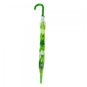 Ovida автоматични 23-инчови прави дълги прозрачни пластмасови чадъри с листа