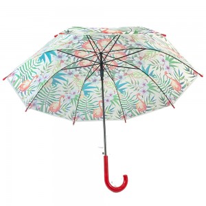 Ovida Plastic Women's Umbrella Clear Rain Umbrella PVC Clear Transparent Lady Fashion Rain Resistant Custom Umbrella