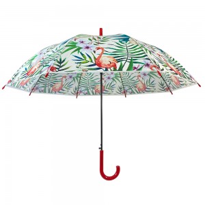 Umbrella tan-nisa tal-plastik Ovida Umbrella ċara tax-xita PVC ċara trasparenti Lady Fashion Umbrella personalizzata reżistenti għax-xita