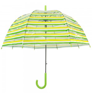 Ovida einzigartiger POE-Regenschirm, automatischer gerader Regenschirm, transparenter Kunststoffschirm