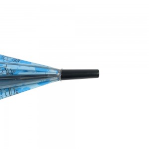 OVIDA छत्री POE प्लास्टिकची पारदर्शक छत्री कस्टम डिझाइन रेन प्रिंट छत्रीसह स्वयंचलित