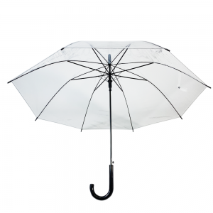 Paraguas transparente de moda recta con impresión de PVC personalizado promocional OVIDA paraguas a prueba de viento