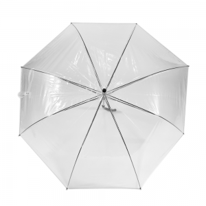OVIDA PR-anpassad PVC-utskrift rakt mode transparent paraply vindtätt paraply