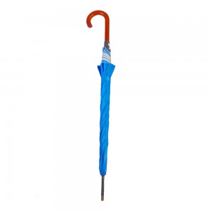 Ovida Blue Anti-UV Wood Stick Umbrella Automatic Handle Wood Parapluie Custom