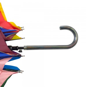 Ovida çubuk şemsiye 23 inç 8 nervür J kolu müşterinin logosu baskılı renkli şemsiye