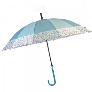 Ovida γυναικεία μόδα 16 πλευρές δαντέλα ομπρέλα ομπρέλα πριγκίπισσας Ομπρέλα με μακριά λαβή αντιανεμική ομπρέλα για ήλιο και βροχή