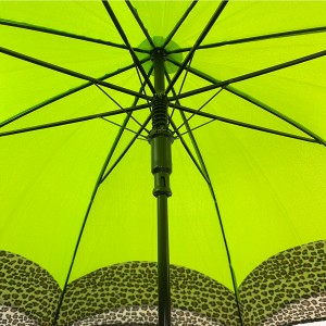 Ovida 23-инчов чадър с 8 ребра, прав автоматичен чадър, уникален леопардов дизайн