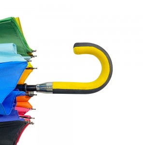 ओविडा रंगीबेरंगी फॅब्रिक डिझाइन 23 इंच 16 रिब्ससह नवीन तैवान रंगीबेरंगी छत्री ग्राहकाच्या लोगो प्रिंटिंग डिझाइनसह