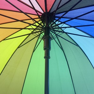 Ovida testreszabott esernyő automata habszivacs EVA egyenes nyelű esernyő szivárványos esernyő