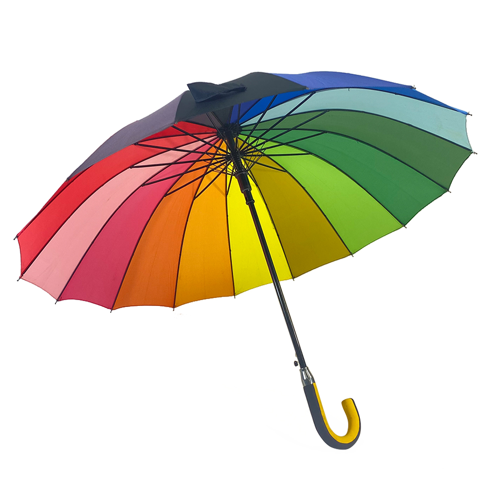 Ovidia prilagođeni kišobran, automatski pjenasti EVA kišobran s ravnom ručkom, dugin kišobran