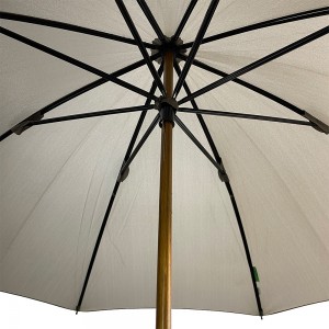 ओविडा मॅन्युअल ओपनिंग सानुकूल राखाडी रंग लाकडी क्रोक वक्र हँडल दर्जेदार लाकडी जपानी छत्री