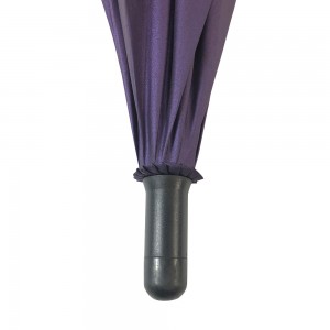 OVIDA Straight Umbrella J Handle Pongee Fabric Violet and Black Coating UV Protection Custom Design