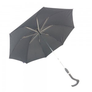 OVIDA Straight Umbrella J Handle Pongee Fabric Violet and Black Coating UV Protection စိတ်ကြိုက်ဒီဇိုင်း