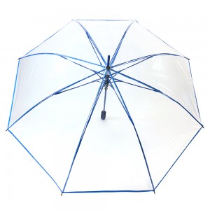 Ovida Transparent POE Umbrella промоуциясы жаанга чыдамдуу PVC пластикалык кол чатыры