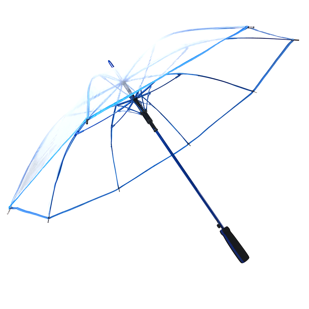 Ovida Transparent POE Umbrella Promotion Rainproof PVC Plastic Umbrella with Custom