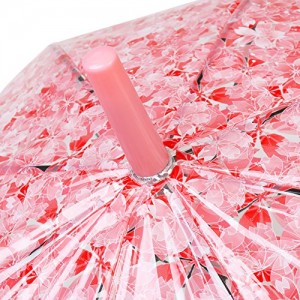 Ovida Sakura Cherry Blossom ვარდისფერი გამჭვირვალე გამჭვირვალე ბუშტის ქოლგა