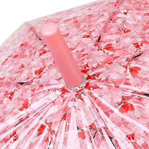 Ovida cherry blossom POE transparan payung dengan multi warna bunga hadiah pernikahan taman payung kanopi harga grosir murah