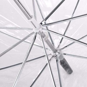 OVIDA Paraguas recto POE de 23 pulgadas y 8 costillas Paraguas transparente transparente con diseño personalizado