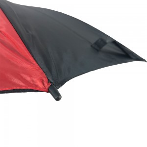 چتر سفارشی رنگ مشکی و قرمز Ovida با دسته فوم ضد لغزش