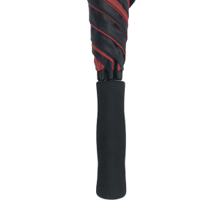 Ovida črn in rdeč večbarvni dežnik po meri z nedrsečim ročajem iz pene