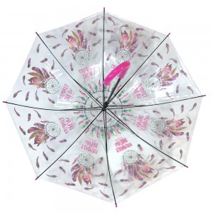 Ovida I Can See Clearly Umbrella Ireki automatikoki Clear Bubble Prints Stick Umbrella