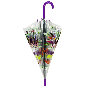 Ovida Aato Open 52″ ARC Fashion พิมพ์ร่มพลาสติกใส Bubble Stick Umbrella