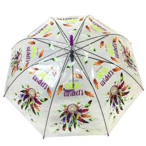 Ovida Aato Open 52″ ARC Fashion Prints Clear Plastic Umbrella Bubble Stick Umbrella