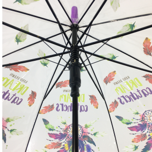 Ovida Aato Open 52″ ARC Fashion Prints Umbrelă din plastic transparent Umbrelă Bubble Stick