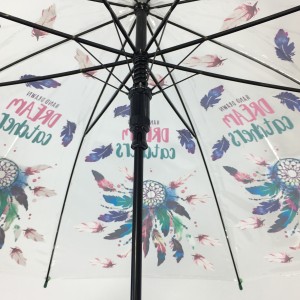 OVIDA 23*8K POE Umbrella Mai Tsabtace Tsararriyar Laima Green Handle Tare da Tsarin Musamman da Canjin Launi