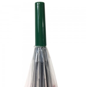 OVIDA 23*8K POE vihmavarju läbipaistev läbipaistev roheline käepide kohandatud mustri ja värvimuutusega
