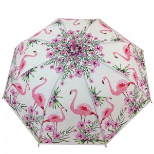Ovidan myydyin POE-sateenvarjo intialaistyylisellä tukkukaupan Kiinan tehtaan mainossateenvarjo mukautetulla logolla