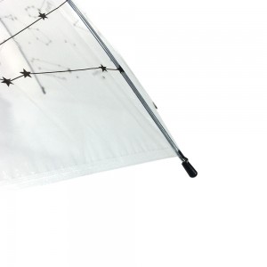 Ovidi PVC plastični kišobran sa prilagođenim otiscima logotipa Proziran prozirni kišobran