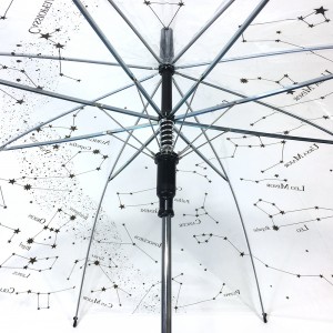 Umbrella in plastica PVC Ovida cù stampe di logo persunalizati Vede à traversu l'ombrello trasparente