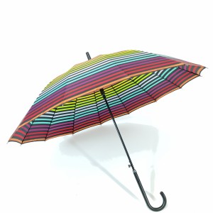 Ovida automatiskt 14K rakt paraply med skräddarsydda regnbågsdamparaplyer