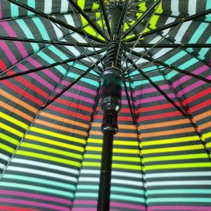 Umbrelă dreaptă automată Ovida 14K cu umbrele personalizate pentru femei Rainbow