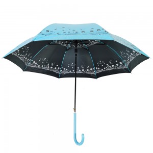 Ovida Automatic Open Stick Lady Fashion Long Handle UV Coating Umbrella