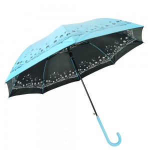 Ovida Automatic Open Stick Lady Fashion مقبض طويل مظلة طلاء للأشعة فوق البنفسجية