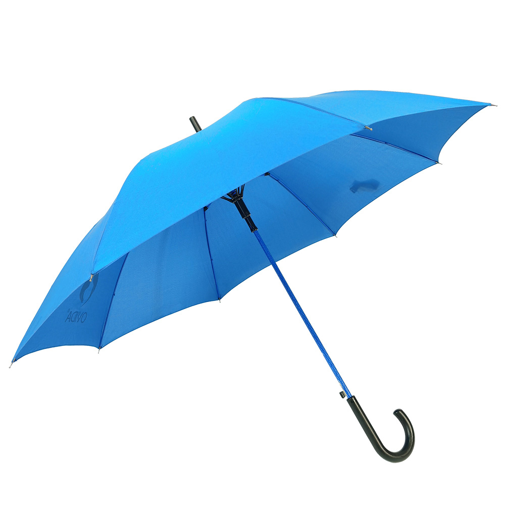 OVIDA Paraguas de gran tamaño A prueba de viento y lluvia Paraguas azul Eje de fibra de vidrio Logotipo personalizado y cambio de color
