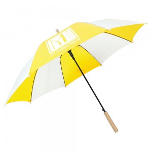 Ovida Mutil Kleur Geel En Wit Logo Paraplu's