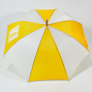 Ovida ປົກກະຕິ ສີເຫຼືອງ ແລະສີຂາວ ຈັບໄມ້ຫຼາຍສີ Auto Open Promotion Stick Umbrella